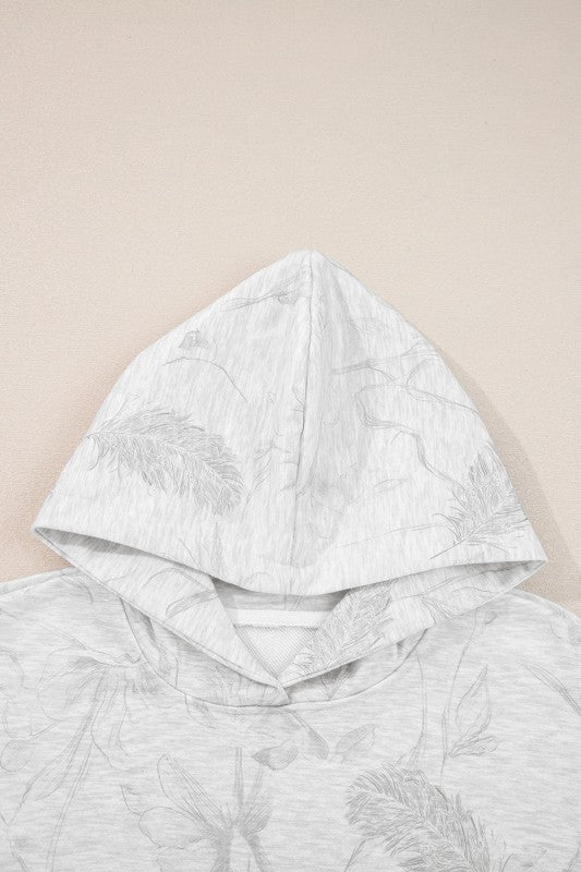 Abstract Drop Sleeve Hoodie and Pant Set