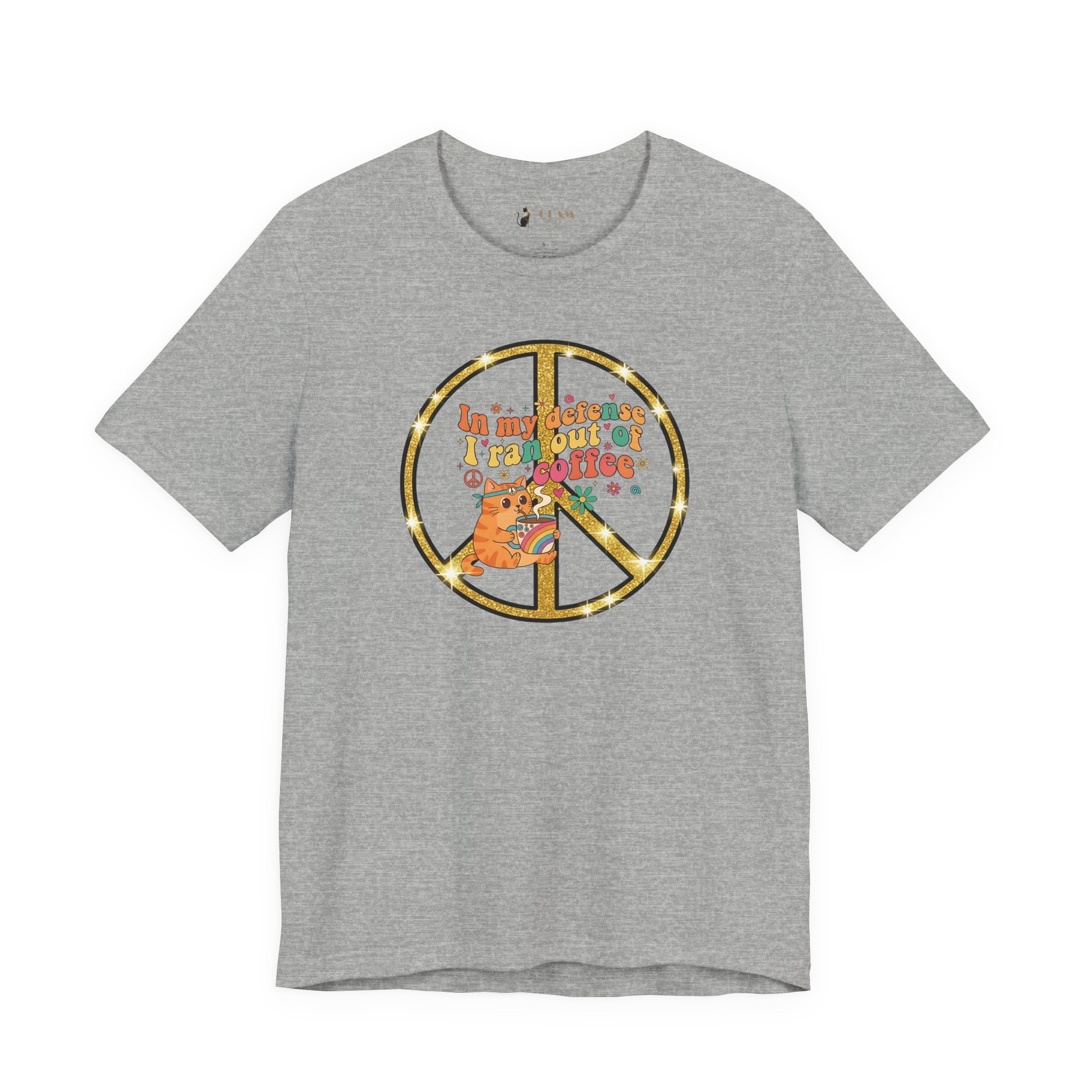 ‘In My Defense I Ran Out of Coffee’ Retro Cat Graphic Tee