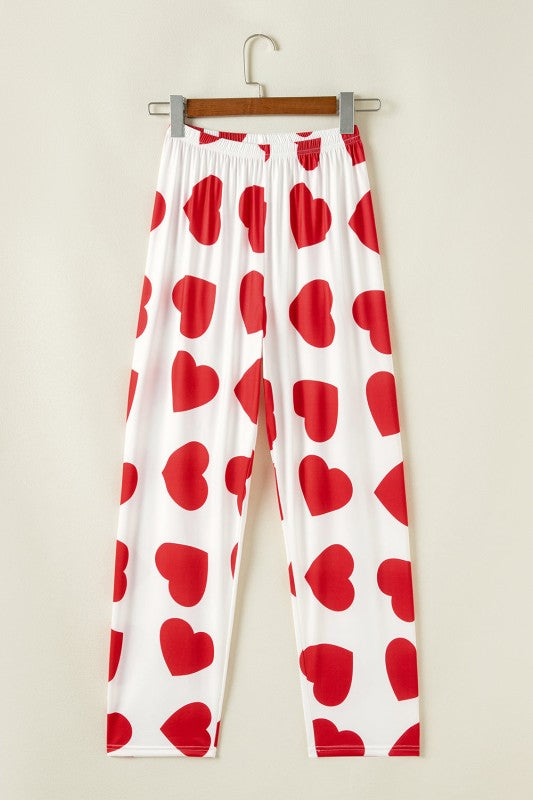 Sweet Heart Ruffle Tank Top And Pants Lounge Set