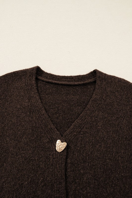 Chic & Sassy Heart Button Cardigan Sweater